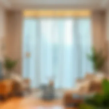 Living Room with Sheer Curtains and Natural Elements Living room styled with sheer curtains and natural decor elements