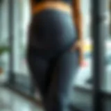 Elegant maternity pants showcasing belly support design