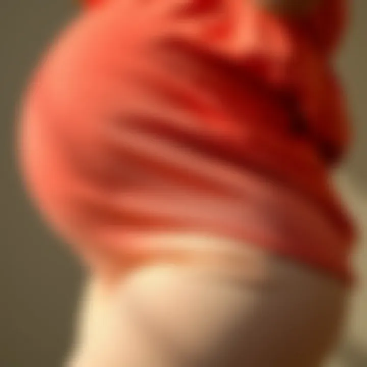 Close-up of soft fabric used in belly support maternity pants