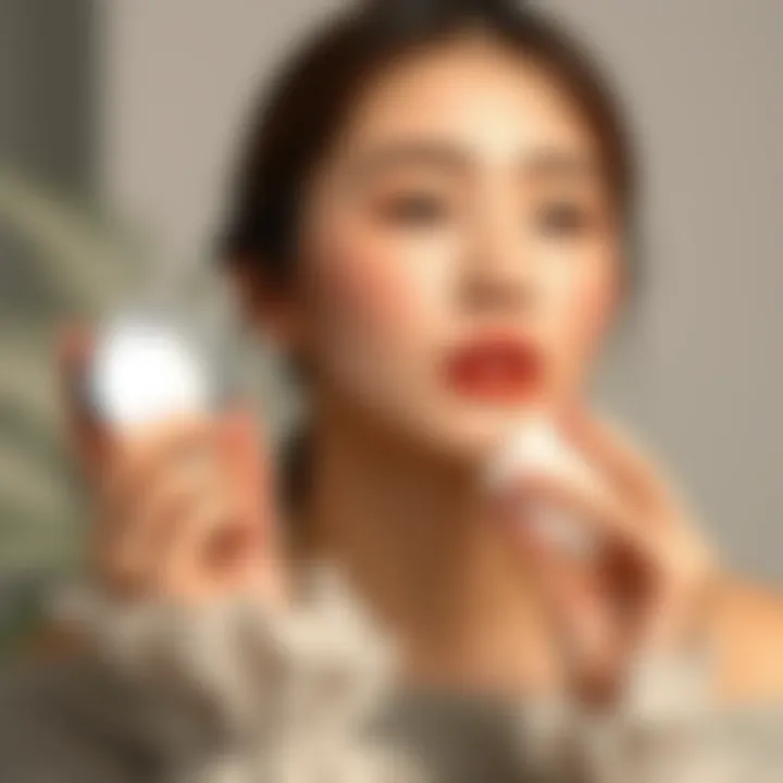 Applying Missha Magic Cushion No 21 Applying Missha Magic Cushion No 21 with a puff