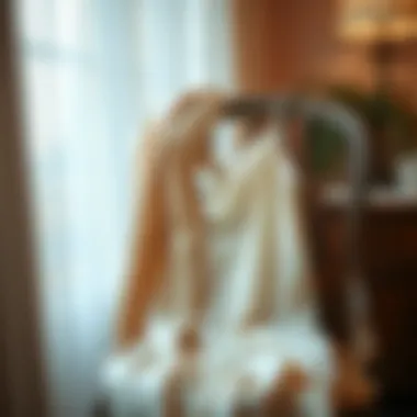 Elegant camisole in soft fabric draped on a vintage chair
