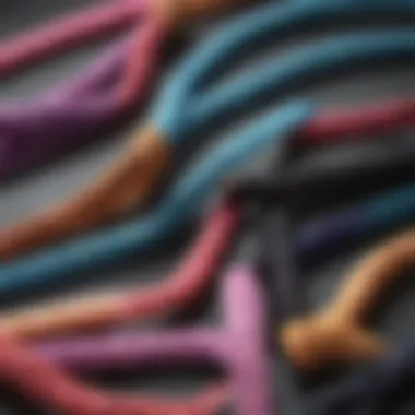 Close-up of no hurt hair ties demonstrating their soft material and stretchability