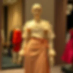 Elegant off the shoulder top and skirt set on a stylish mannequin