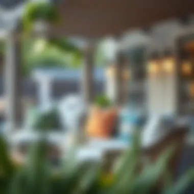 Stylish Outdoor Seating Area with Pillow Covers Luxurious outdoor seating area adorned with stylish pillow covers