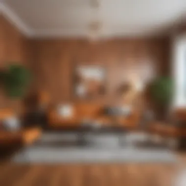 Living Room Aesthetics Enhanced with Peel and Stick Application Elegant living room transformed with wood grain contact paper