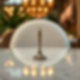 Elegant metal purse hook on a stylish table