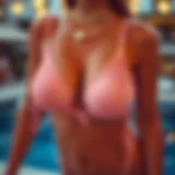 Elegant bikini with push-up pads highlighting design