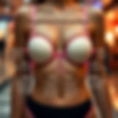 Diagram showing how push-up pads enhance body shape