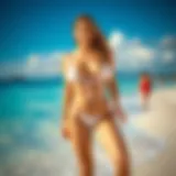 The Elegance of Thong Swimwear Elegant design of a thong swimsuit on a beach