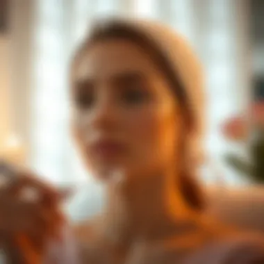 Elevating Skincare Routines with Microcurrent Technology A serene skincare routine featuring the use of microcurrent facial wands.