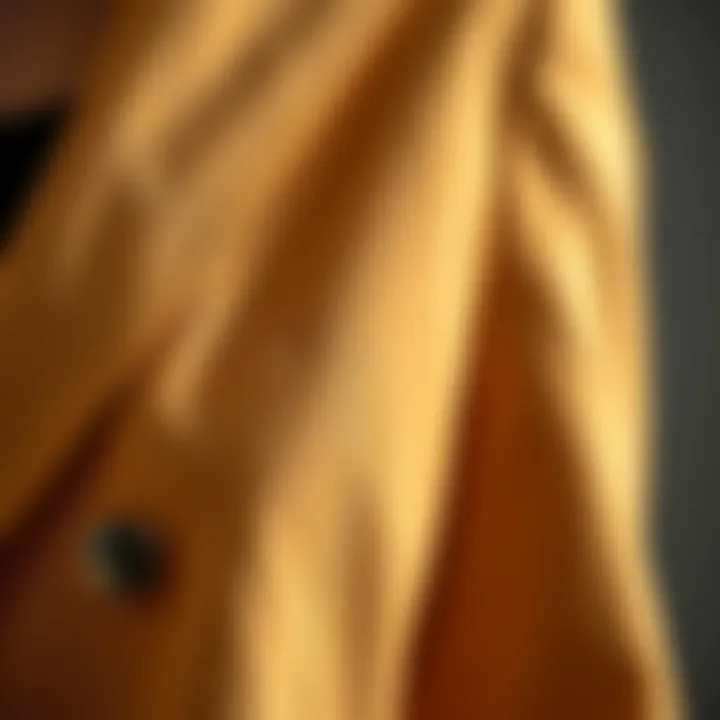 Close-up of fabric texture for a slim fit jacket