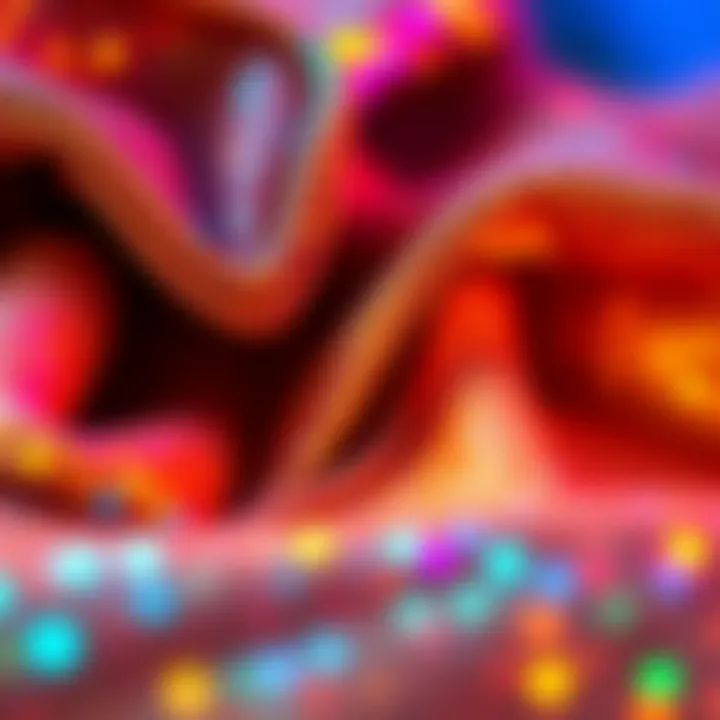 Close-up of unique materials used in sparkle rave fashion