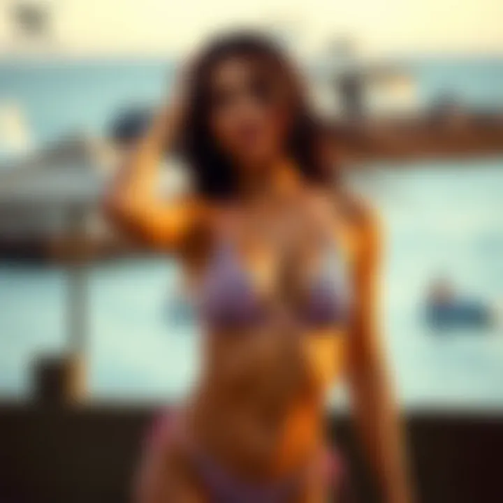 Styling Tips for Micro Triangle Bikinis A fashionable model showcasing styling tips for micro triangle bikinis