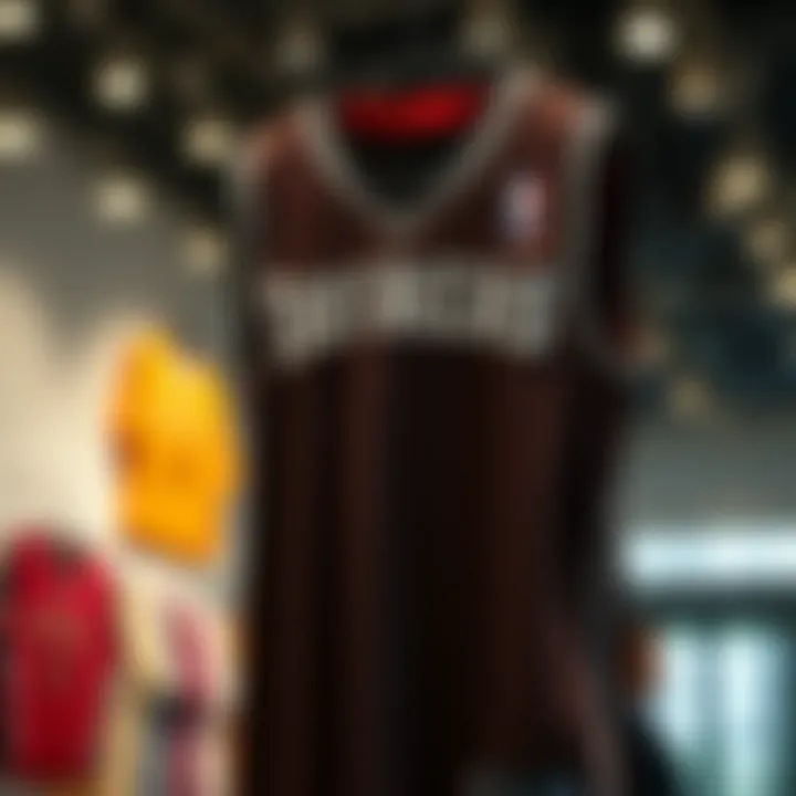 Stylish v neck basketball jersey showcased on display