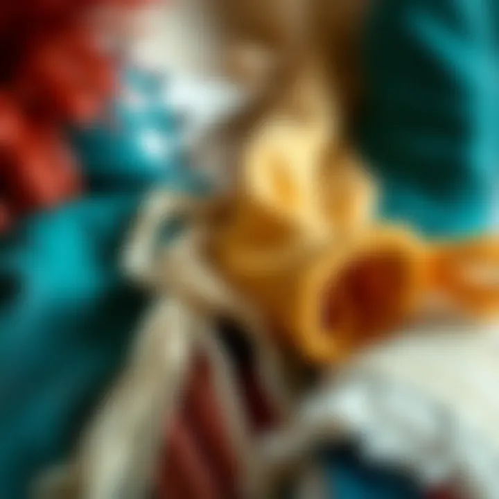 Tapestry Materials Close-Up A close-up of various materials used in creating custom tapestry designs