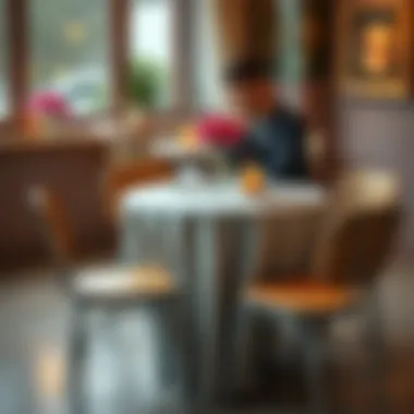 Stylish Set for Formal Dining Stylish round bistro table set for a formal dining experience