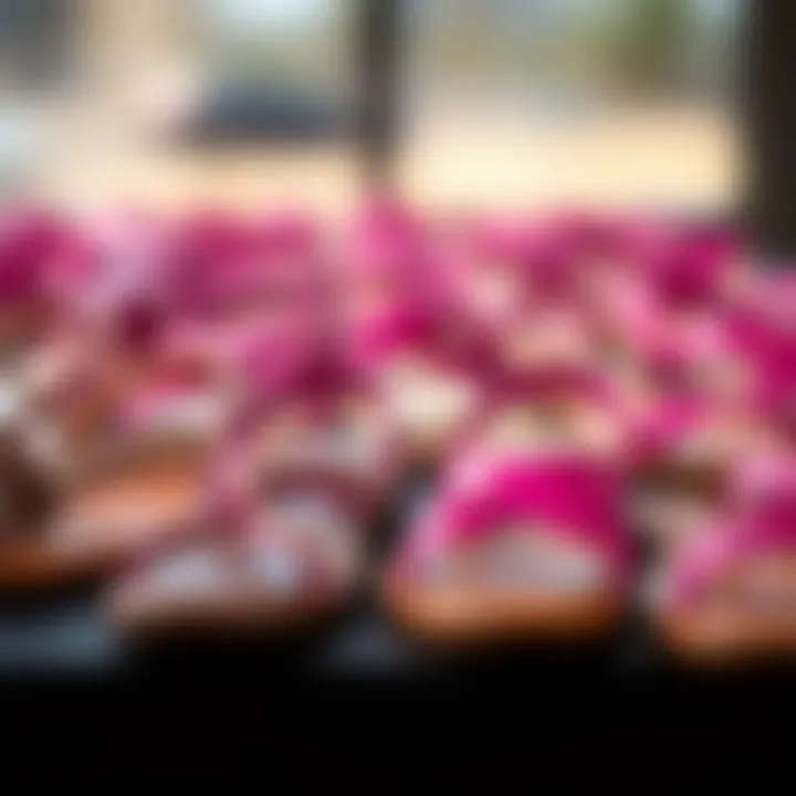 Collection of Fuchsia Flat Sandals A collection of fuchsia flat sandals in various materials