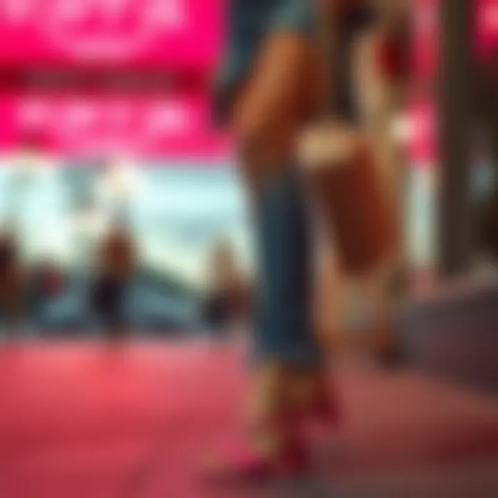 Fashionable Outfit with Fuchsia Sandals Fashionable outfit styled with fuchsia flat sandals