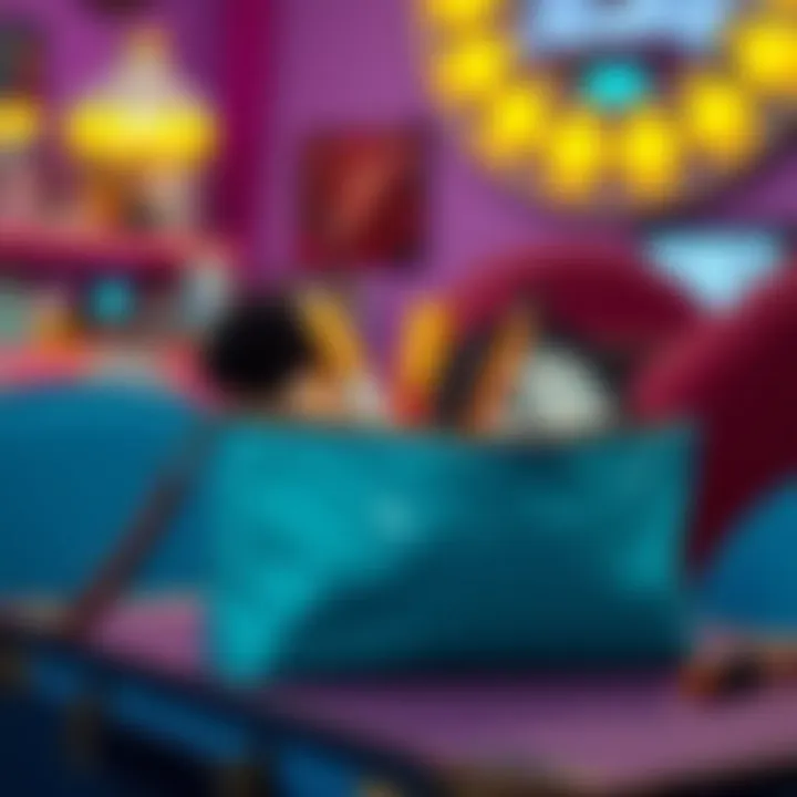 Aesthetic Appeal of Travel Makeup Bags Stylish travel makeup bag in a vibrant setting