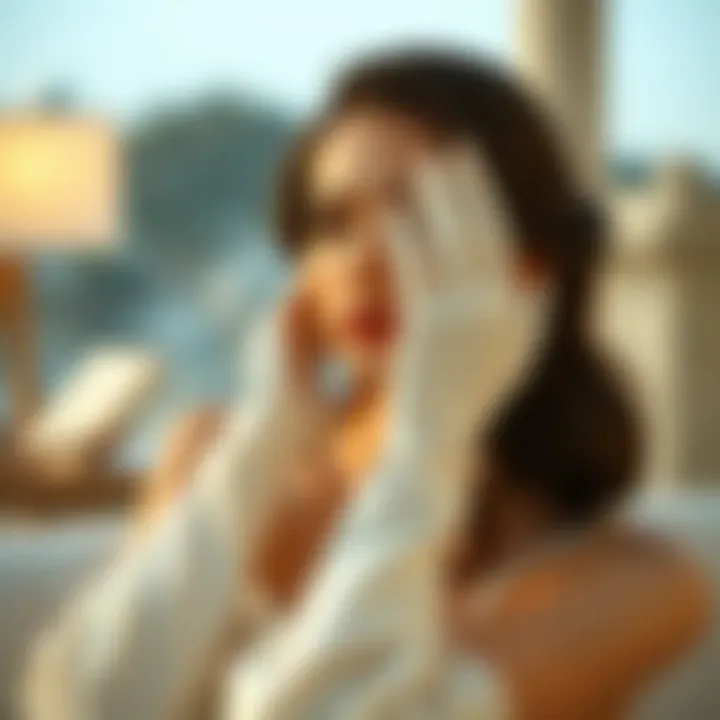 Sophistication and Elegance A serene setting with a pair of white satin gloves accentuating elegance and sophistication