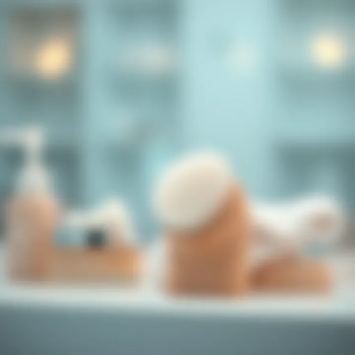 Integrating Exfoliation into Skincare Illustration of a skincare routine featuring exfoliating brush