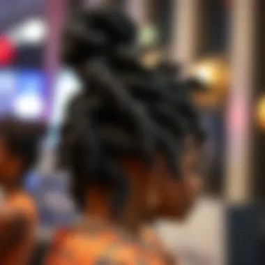 A close-up of beautifully styled afro twists showcasing intricate patterns and textures