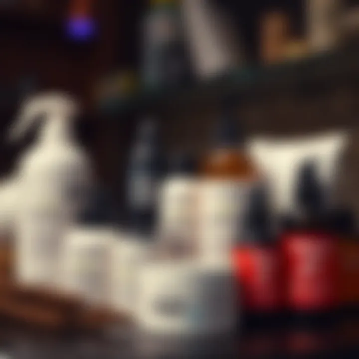 A detailed display of hair care products essential for maintaining afro twists