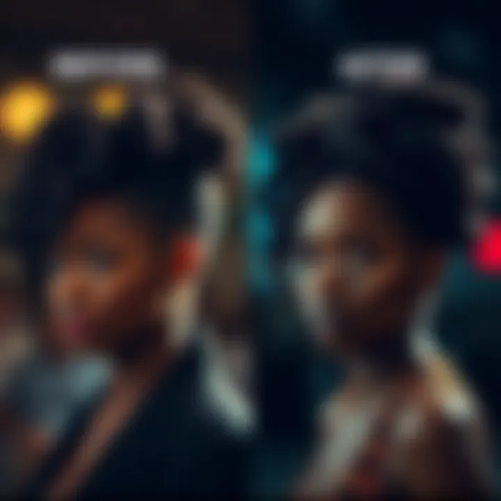 A before and after comparison of afro twists highlighting transformation and styling versatility