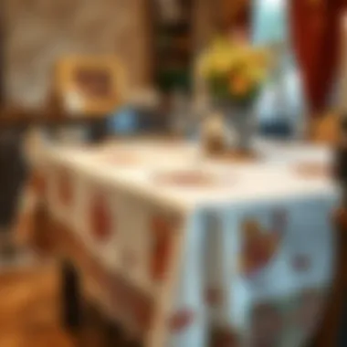 Personalized tablecloth with custom turkey motifs