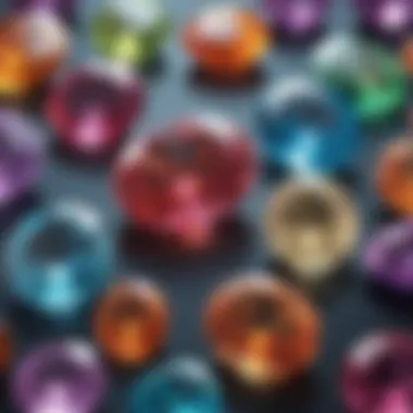 Colorful gemstones arranged harmoniously