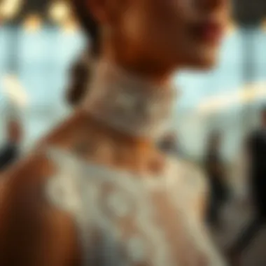 A contemporary fashion piece featuring Y knot lace elements, blending style and craftsmanship.