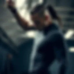 Dynamic athlete showcasing the flexibility of a compression shirt