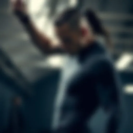 Flexibility and Performance in Compression Wear Dynamic athlete showcasing the flexibility of a compression shirt