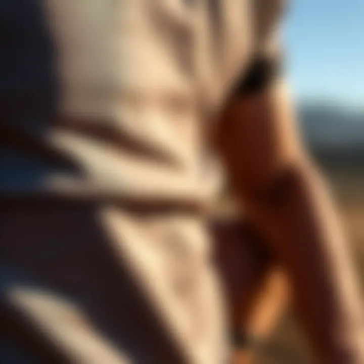 Innovative Materials in Compression Shirts Close-up of fabric texture in a compression shirt