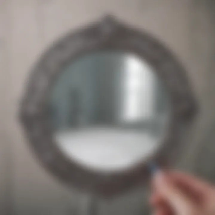 Elegant handheld mirror with intricate design