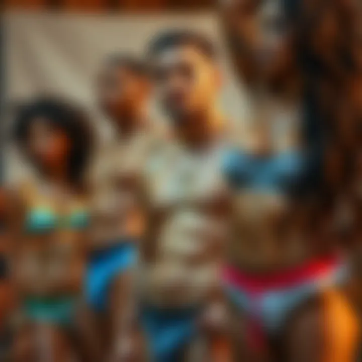 Diverse individuals expressing personal style with boyfriend underwear