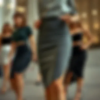 Trendy variations of the elastic pencil skirt featured in a collection