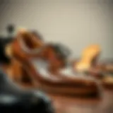 Elegant wooden shoe shapers enhancing the shape of luxury footwear