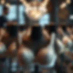 An elegant display of various push-up bras showcasing design innovation