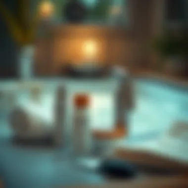 A tranquil setting with skincare products and a towel, emphasizing post-removal care.