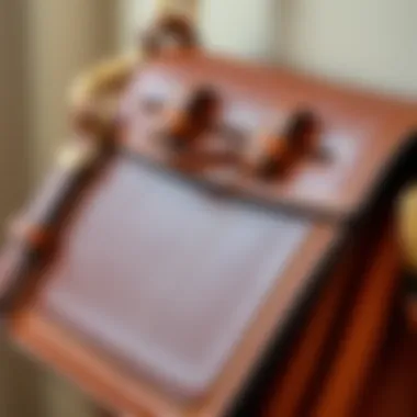 Close-up of crossbody purse detailing and craftsmanship