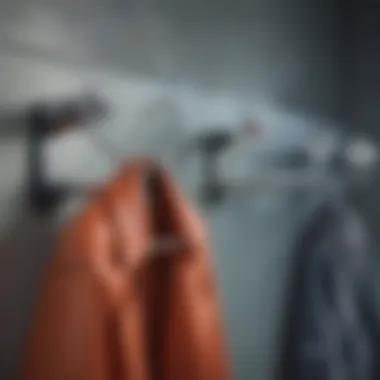 Close-up of durable materials used in waterproof coat racks