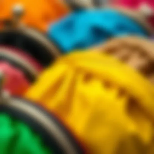 A close-up view of a nylon coin purse showcasing its texture and color variation.