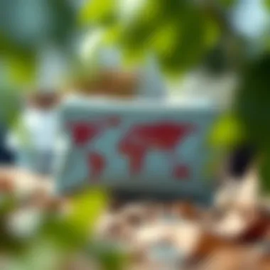 An ecological infographic depicting the environmental impact of nylon coin purses.