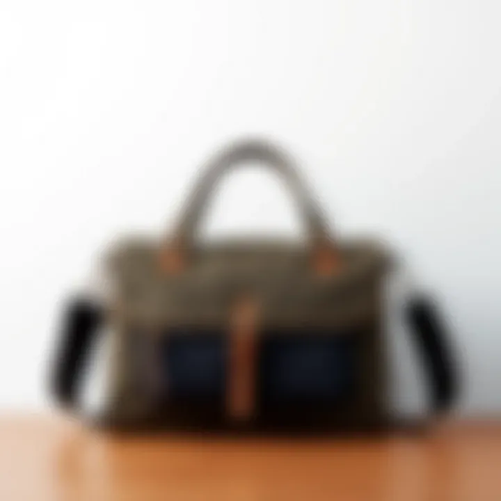 Stylish Overnight Messenger Bag A stylish overnight messenger bag showcased against a minimalist backdrop.