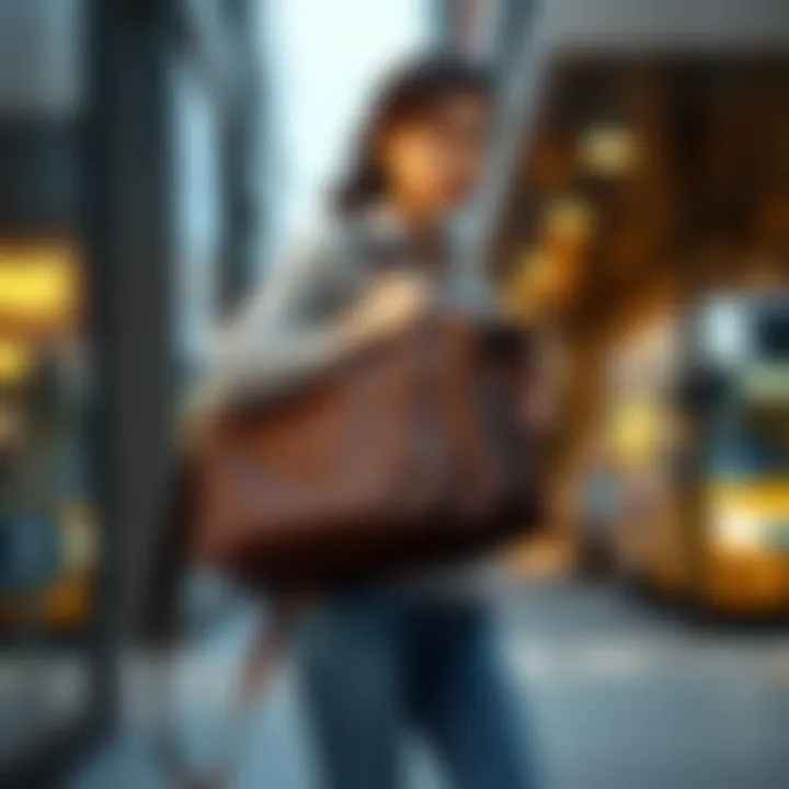 Versatility of the Overnight Messenger Bag in a Casual Setting A casual setting highlighting the versatility of the overnight messenger bag.