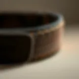Close-up view of a stylish workout sweat band showcasing its texture and color.