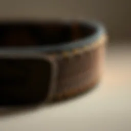 Close-up view of a stylish workout sweat band showcasing its texture and color.
