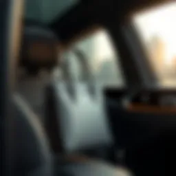 Elegant design of a luxury handbag holder in a modern car interior