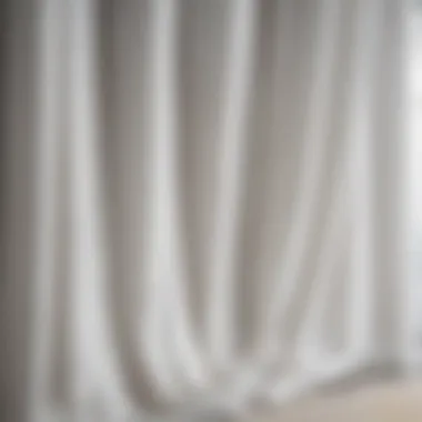 Close-up of pure white curtains in a modern living space